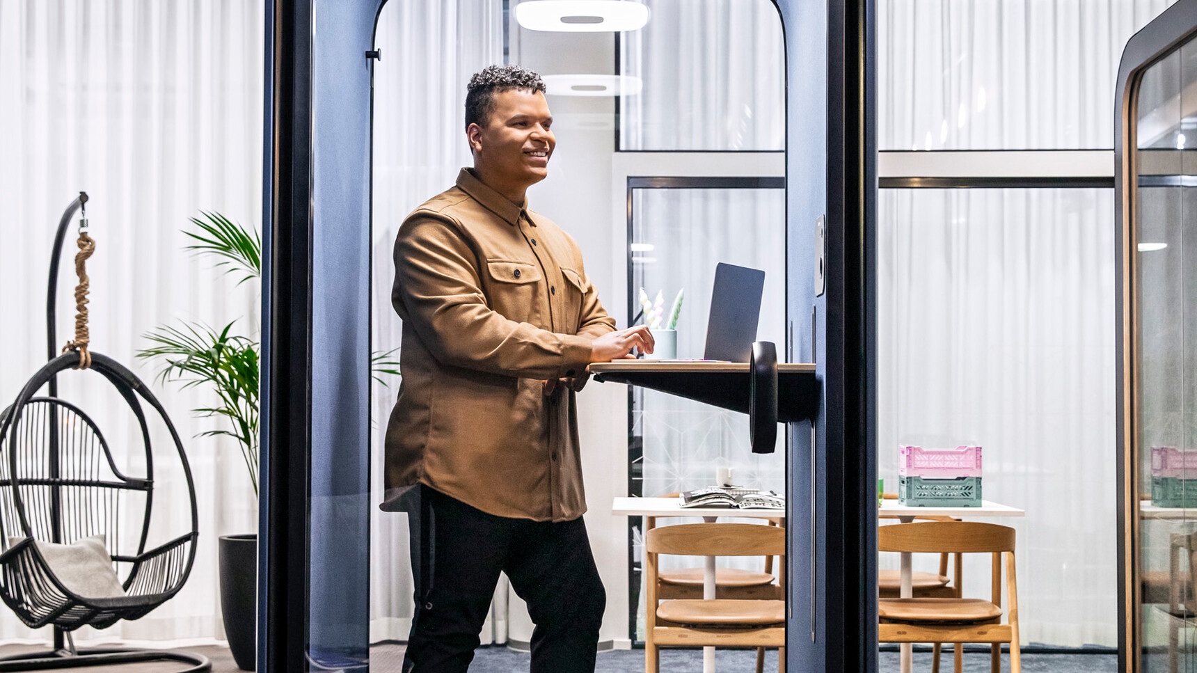 Framery One Meeting Pod In Use In Office Setting