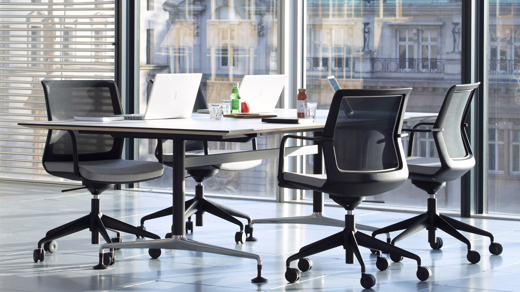 Four Orangebox Workday Lite Work Armchairs At Meeting Table