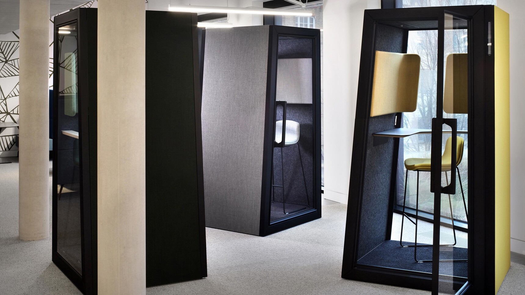 Orangebox On The QT Personal Pods In Various Finishes In Office Setting