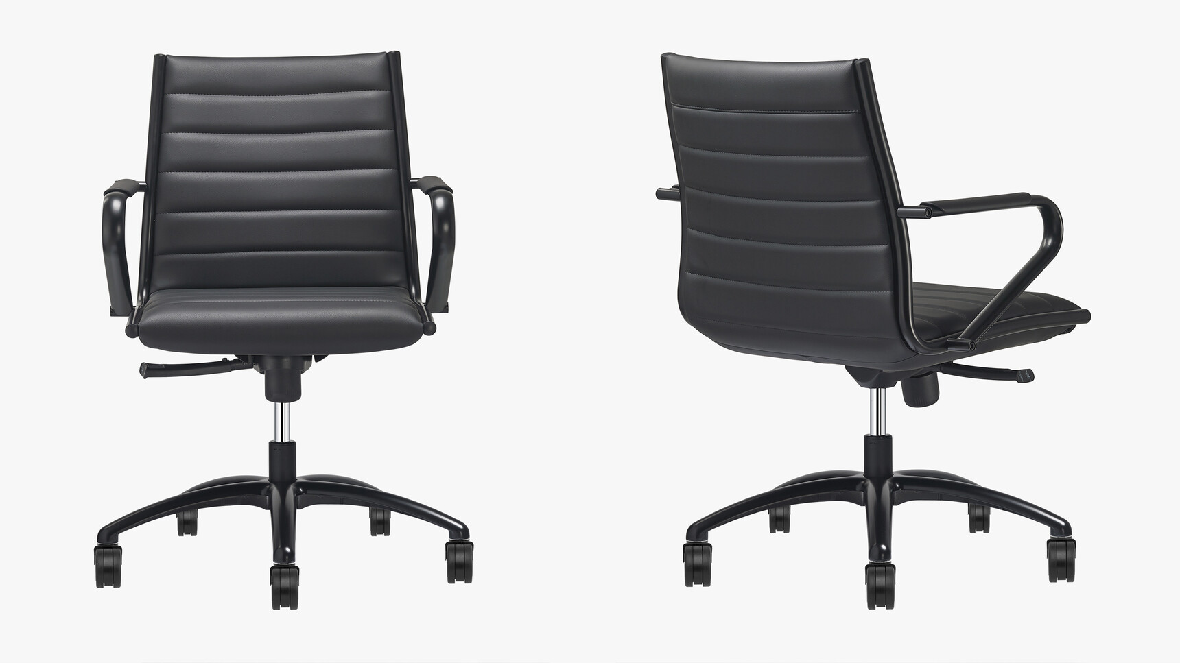 Sitland Classic Low Back Office Chair On Castors With Back Finish On White Background