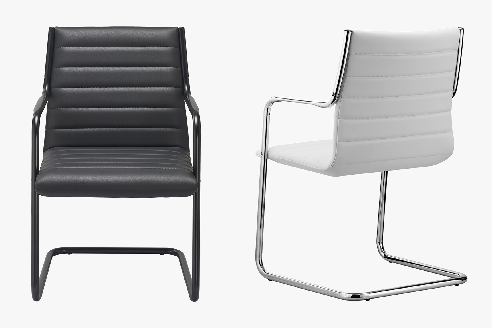 Sitland Classic Low Back Office Chair With Sled Base On White Background