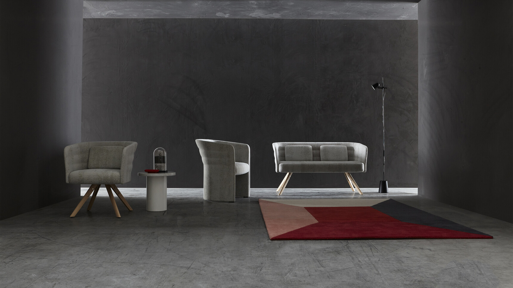 Sitland Cell 72 With Floor-Standing Base Family Image With Cell 75 Chair And Sofa