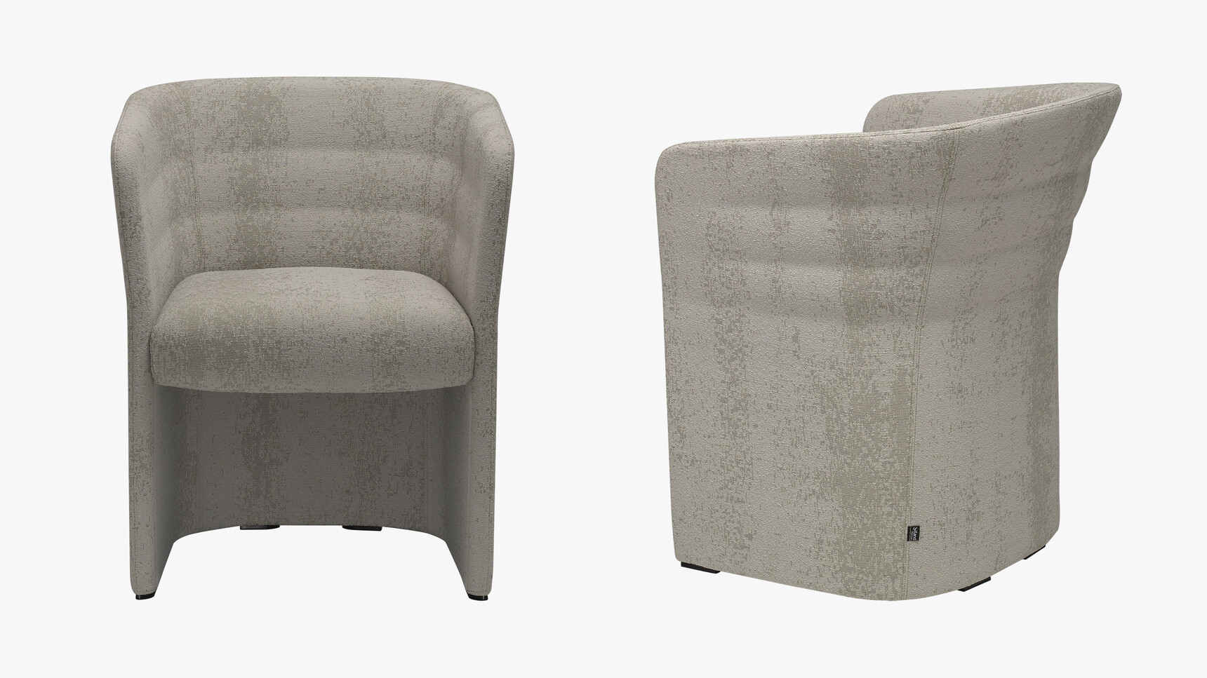 Sitland Cell 72 Armchair With Floor-Standing Base With Grey Upholstery On White Background