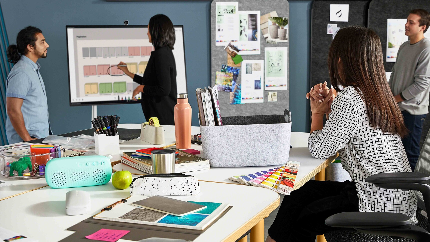 Steelcase Flex Tables With White Tops In Collaborative Area