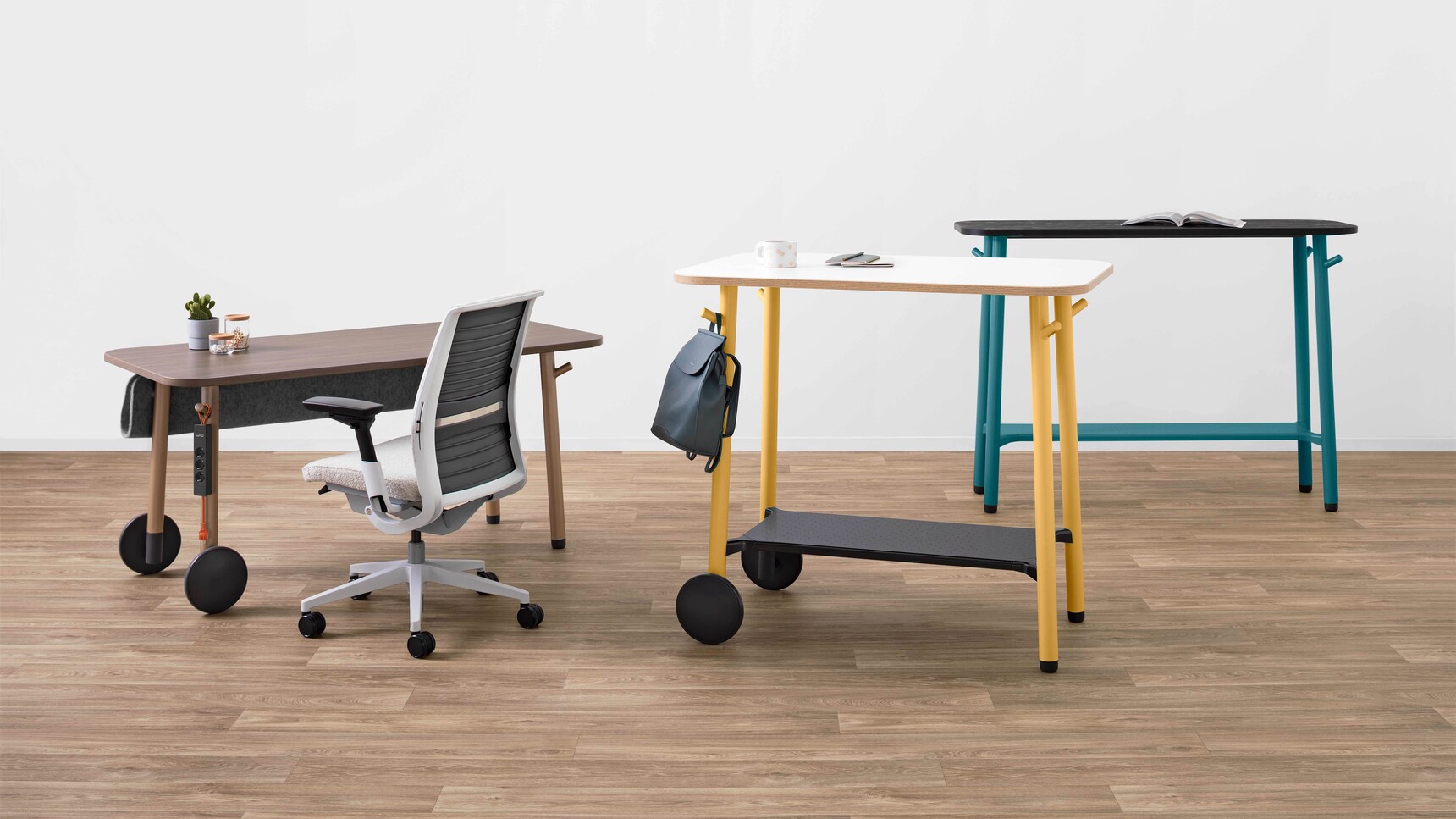 Steelcase Flex Tables With Three Tables In Different Finishes Family Image
