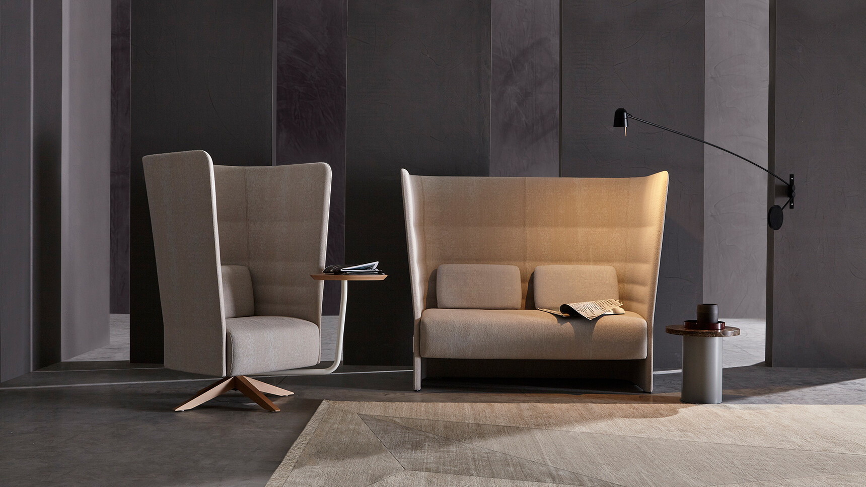 Sitland Cell 128 With Wood Base And Two Seater Sofa Family Image