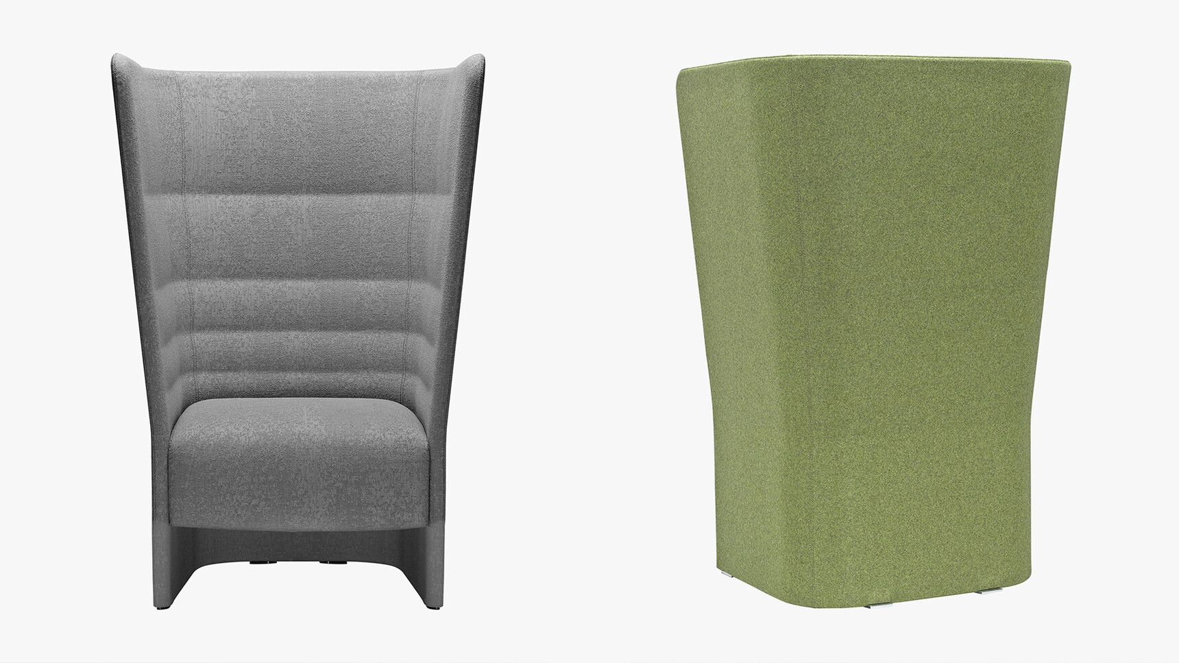 Sitland Cell 128 High Back Armchair With Floor-Standing Base In Grey And Green Family Image