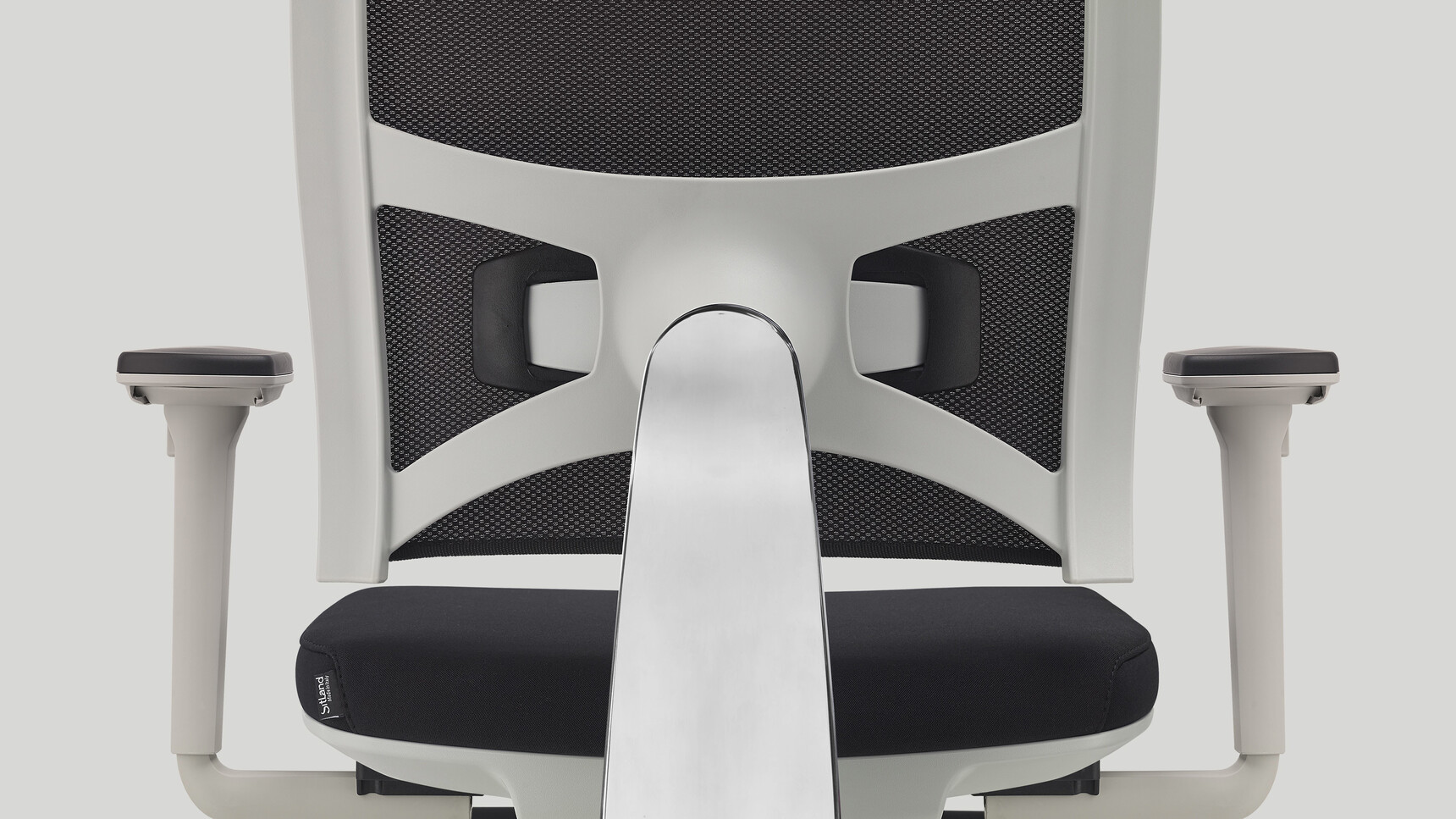 Sitland Fresh Air Executive Office Chair With Black Upholstery With White Frame Detail Image