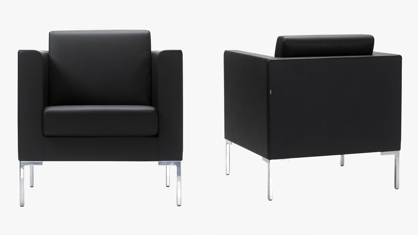 Sitland Canape Armchair With Black Upholstery Family Image On White Background