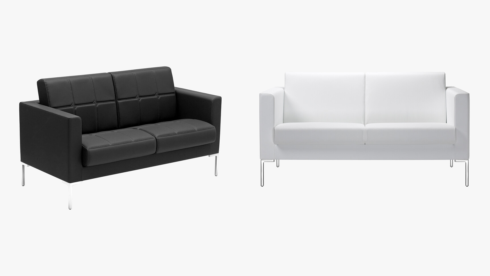 Sitland Canape Two Seater Sofa In Black And White Family Image On White Background