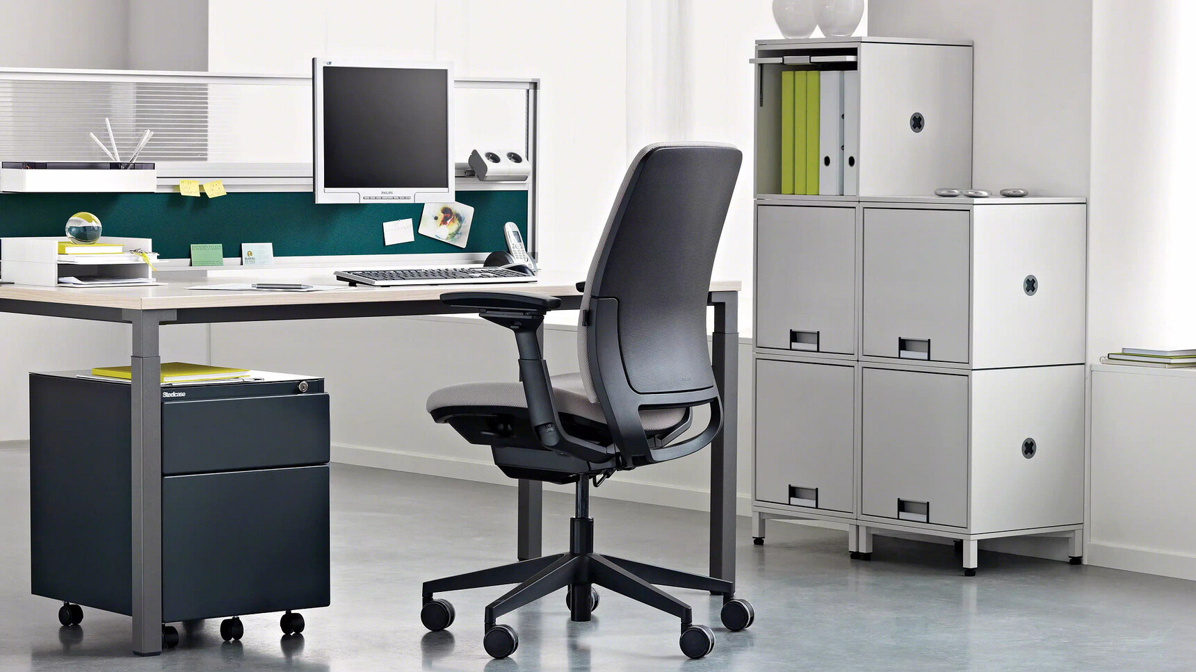 Steelcase Amia Office Task Chair At Desk In Office Environment