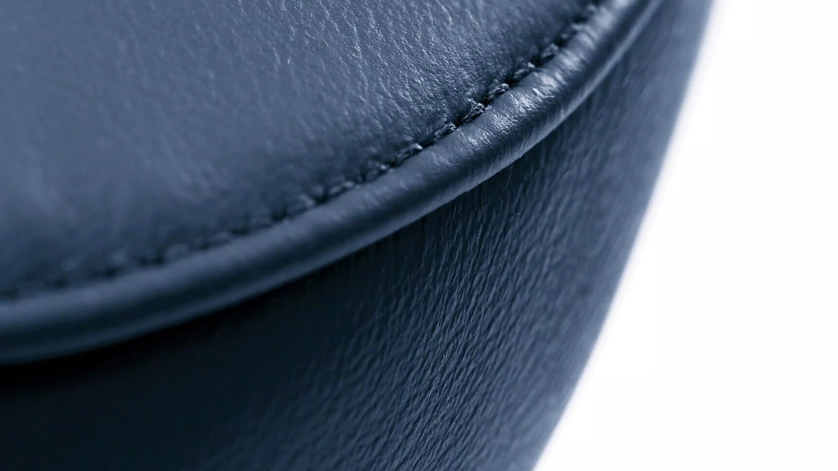 Steelcase Amia Platinum Office Task Chair Detail Image Of Blue Leather Upholstery