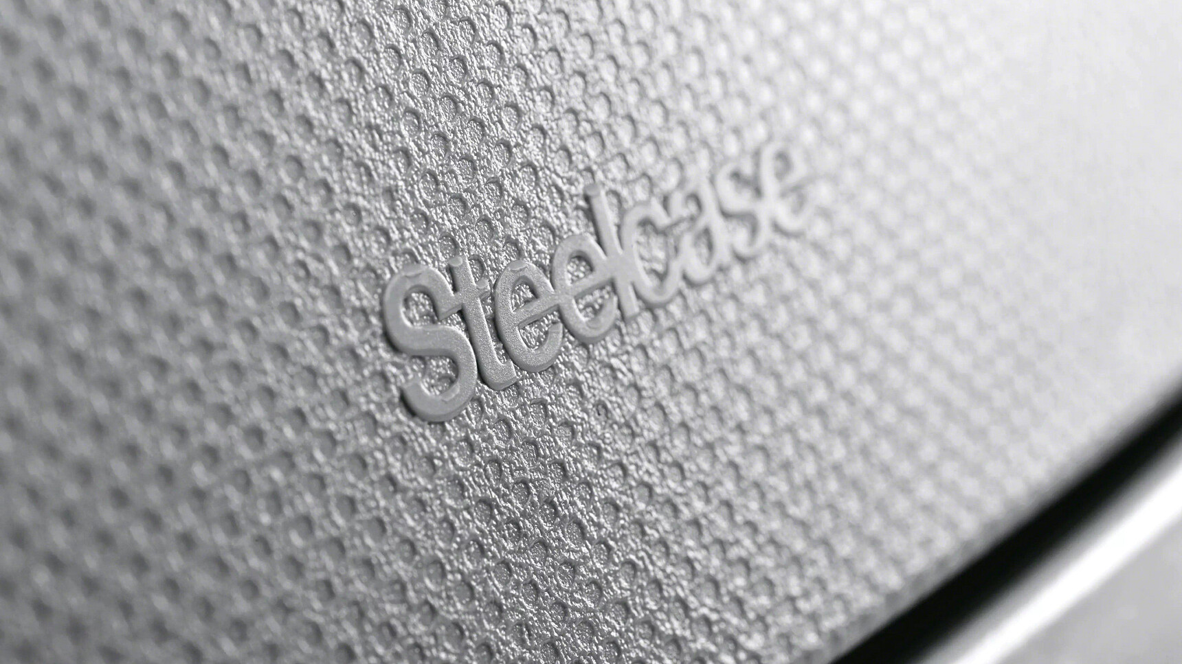 Steelcase Amia Platinum Office Task Chair Detail Image Of The Steelcase Branded Back