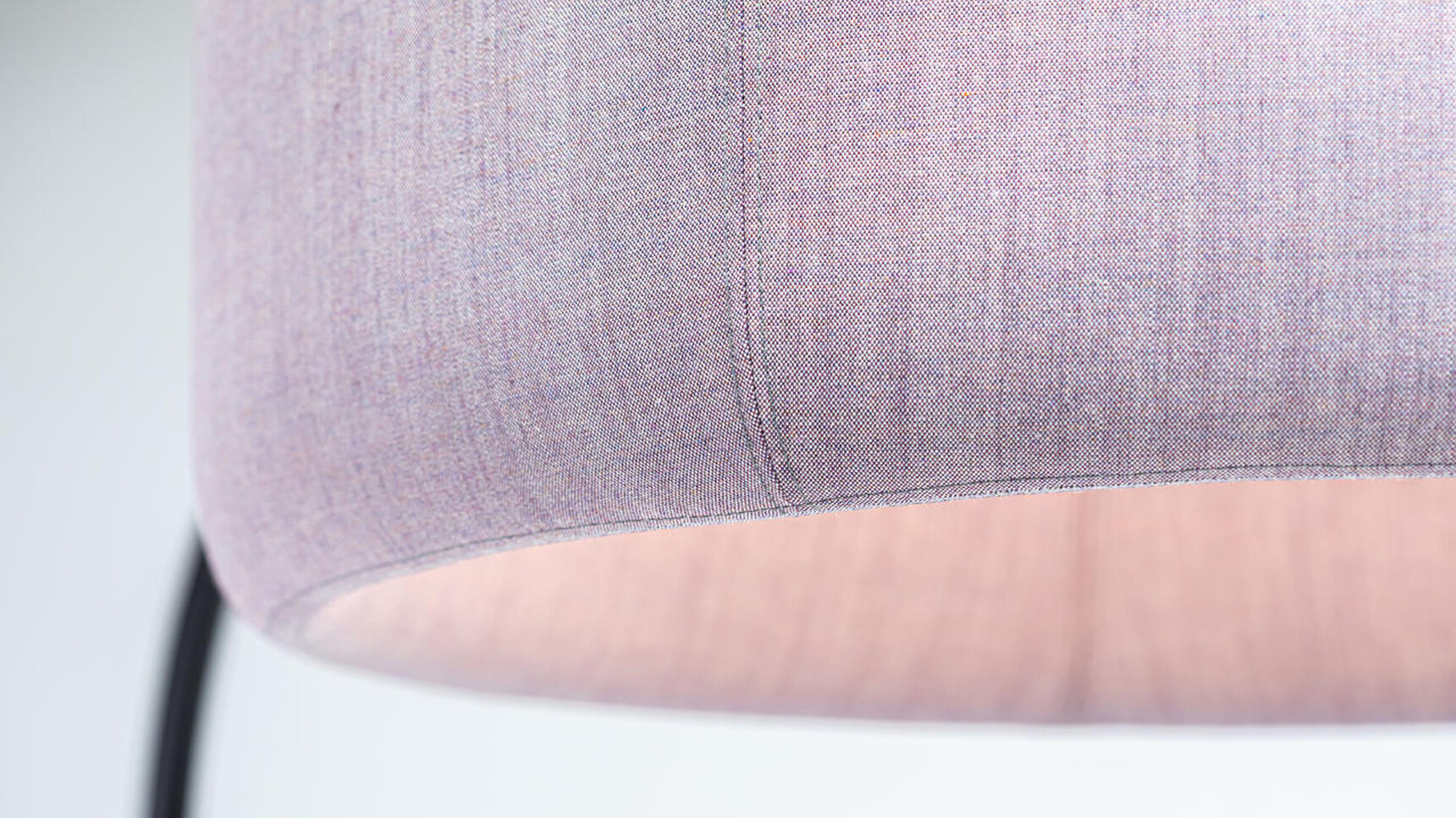 Buzzi Space BuzziJet Standing Floor Lamp With Light Purple Upholstery Detail Image Of The Shade