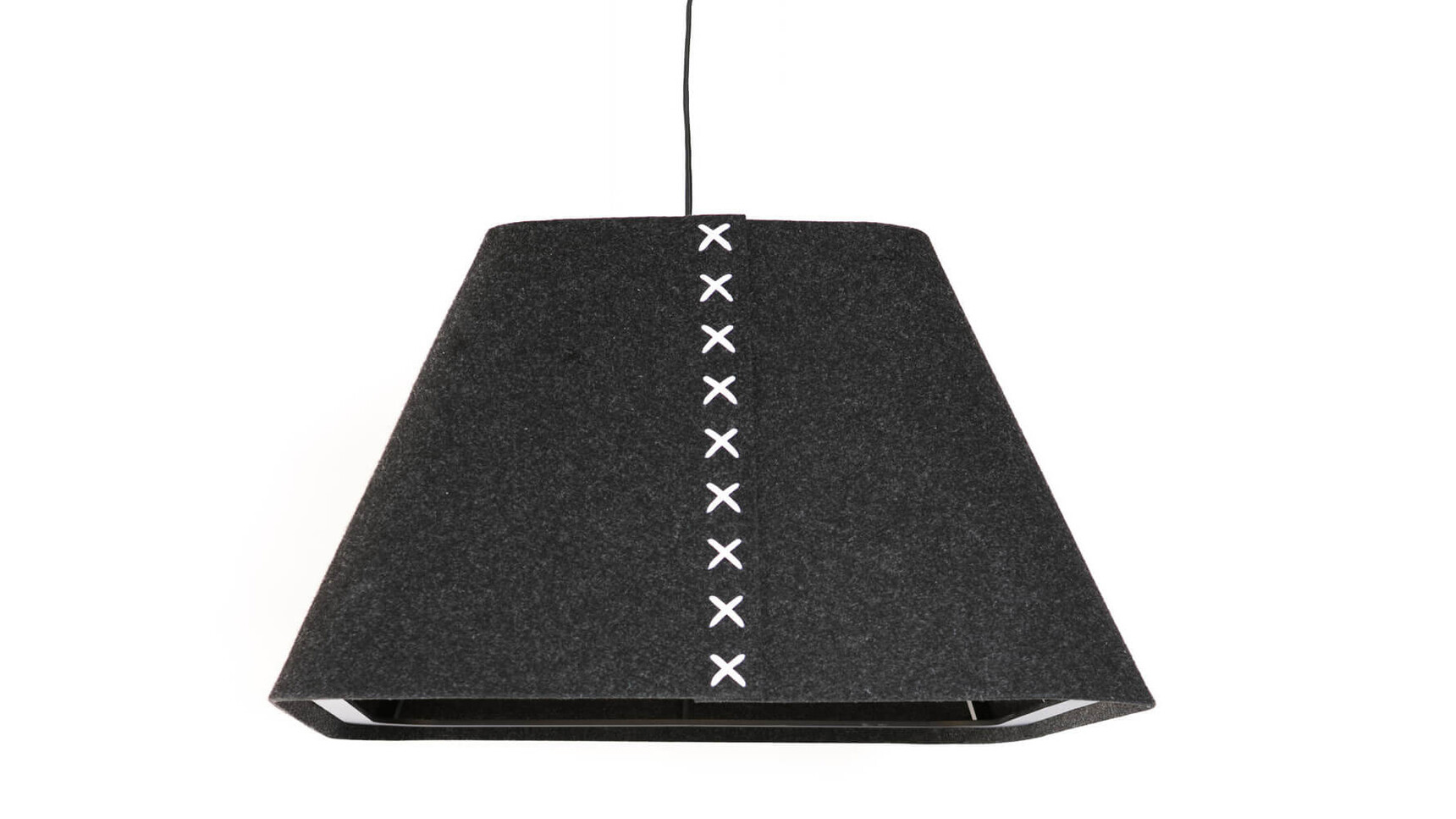 Buzzi Space BuzziShade Square Light In Black Finish And White Lace And Frame On White Background