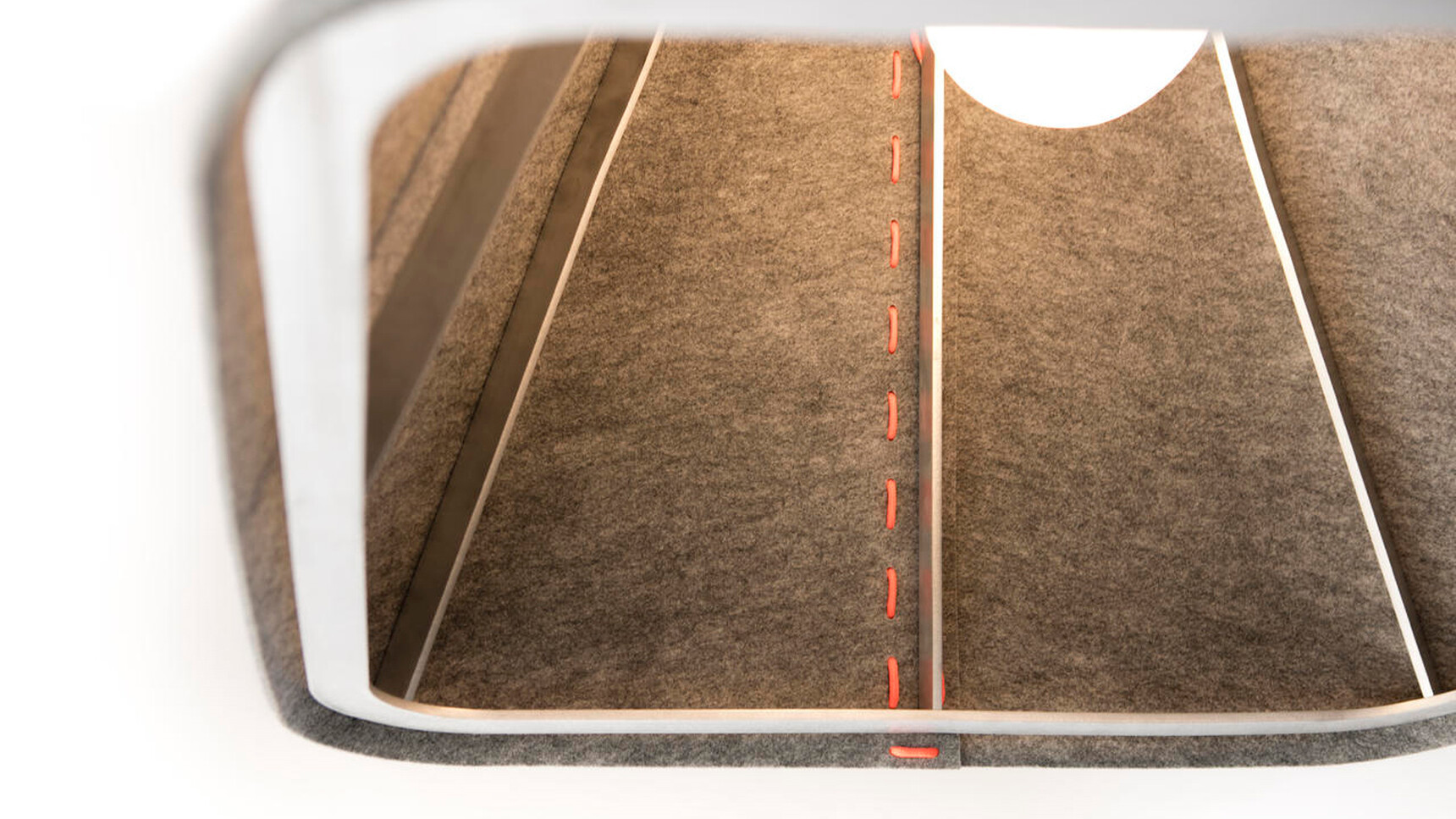 Buzzi Space BuzziShade Square Light With Grey Finish With White Frame And Orange Lace Detail Image