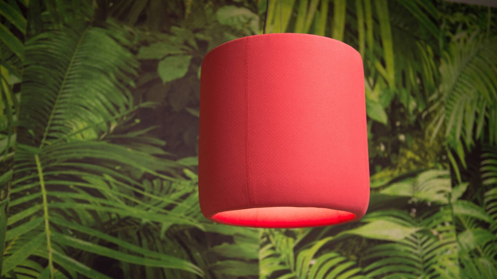 Buzzi Space BuzziProp LED Light With Light Red Upholstery Detail Image On Tropical Background