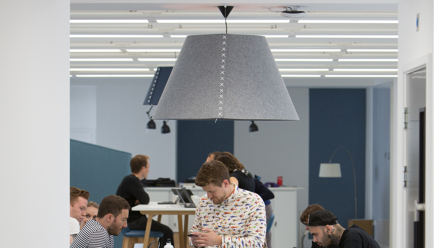 BuzziSpace BuzziShade Pendant LED Light Detail Image In Office Setting