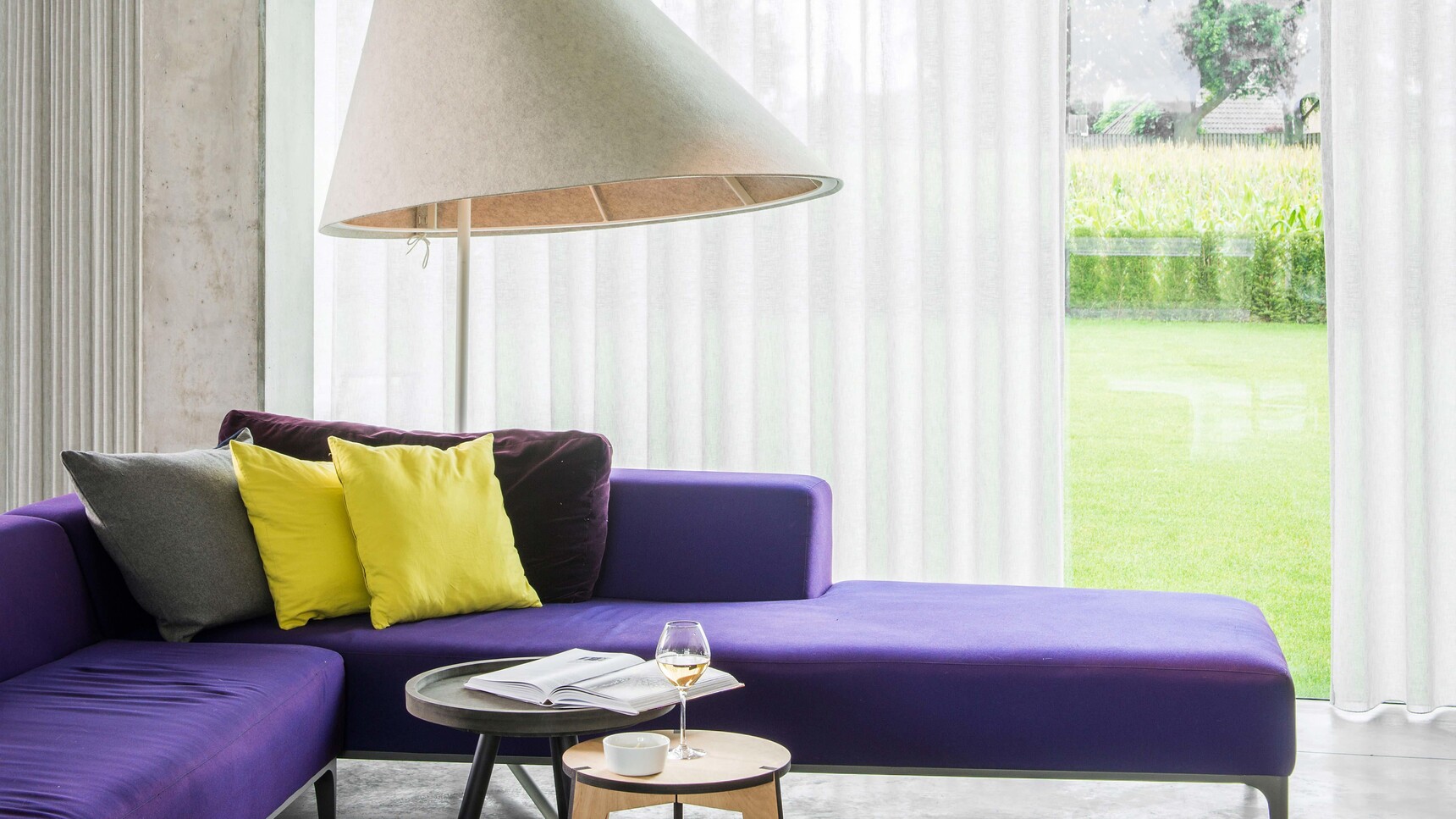 Buzzi Space BuzziShade Floor Standing Lamp With White Finish In Home Setting