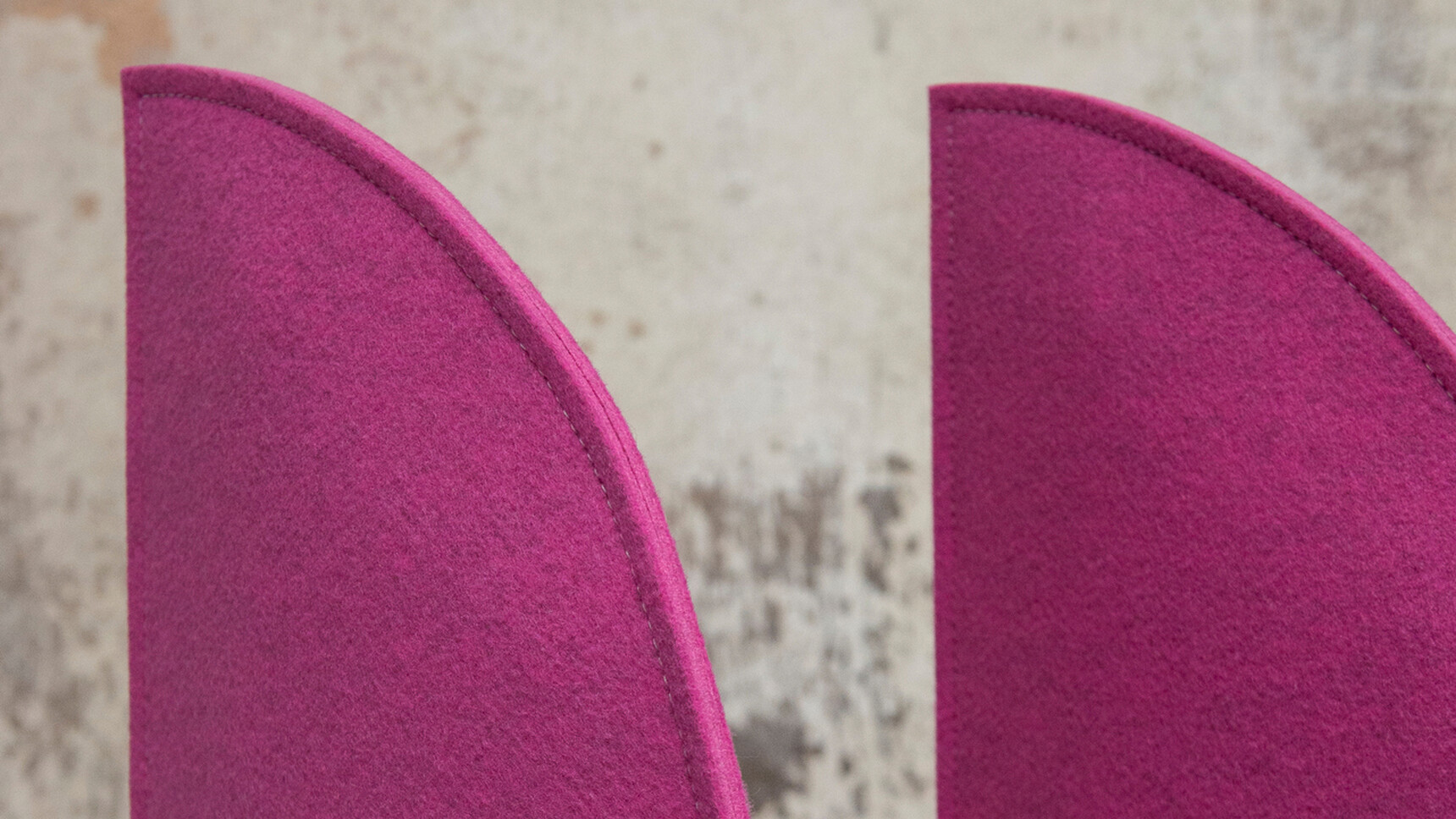 Two Buzzi Space BuzziBlinds Beach Acoustic Partitions With Purple Upholstery Detail Image