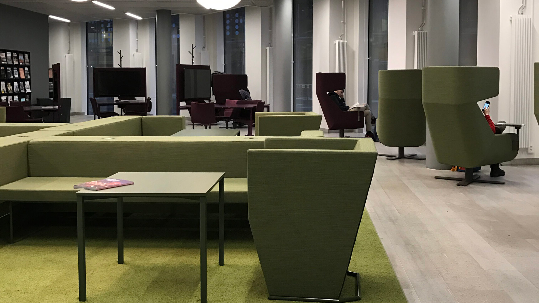 Various Buzzi Space BuzziMe Lounge Chairs In Office Environment