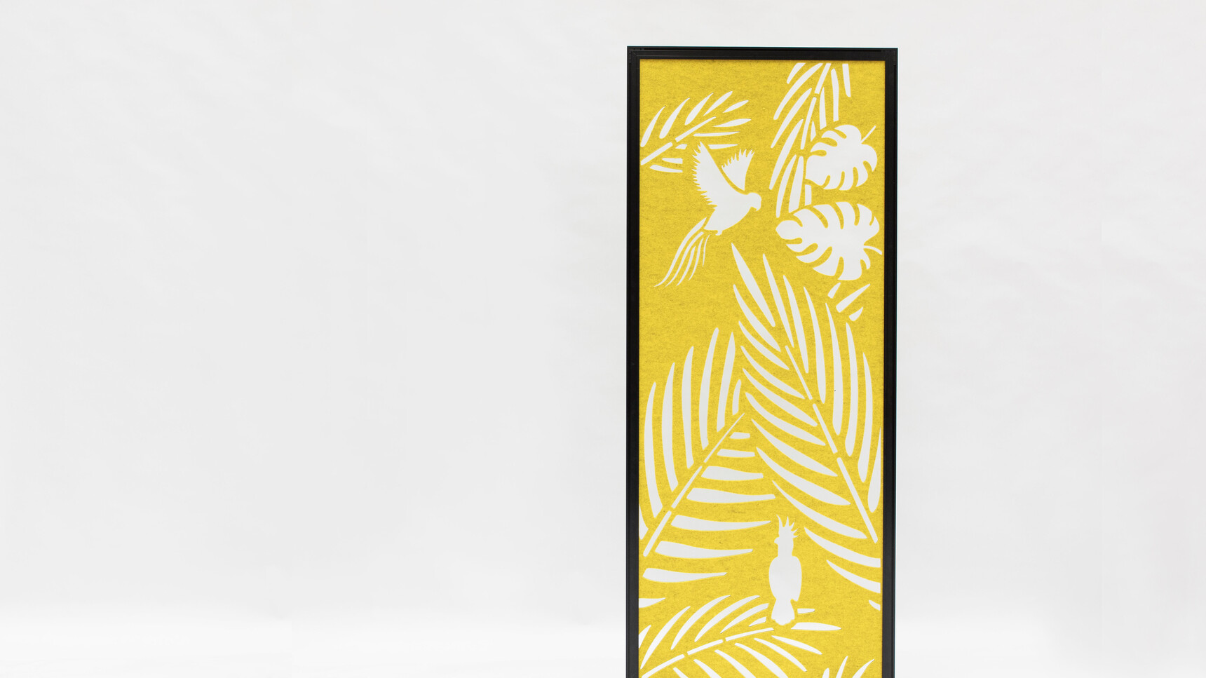 Buzzi Space BuzziFalls Parrots Standing Office Divider With Yellow Upholstery Family Image