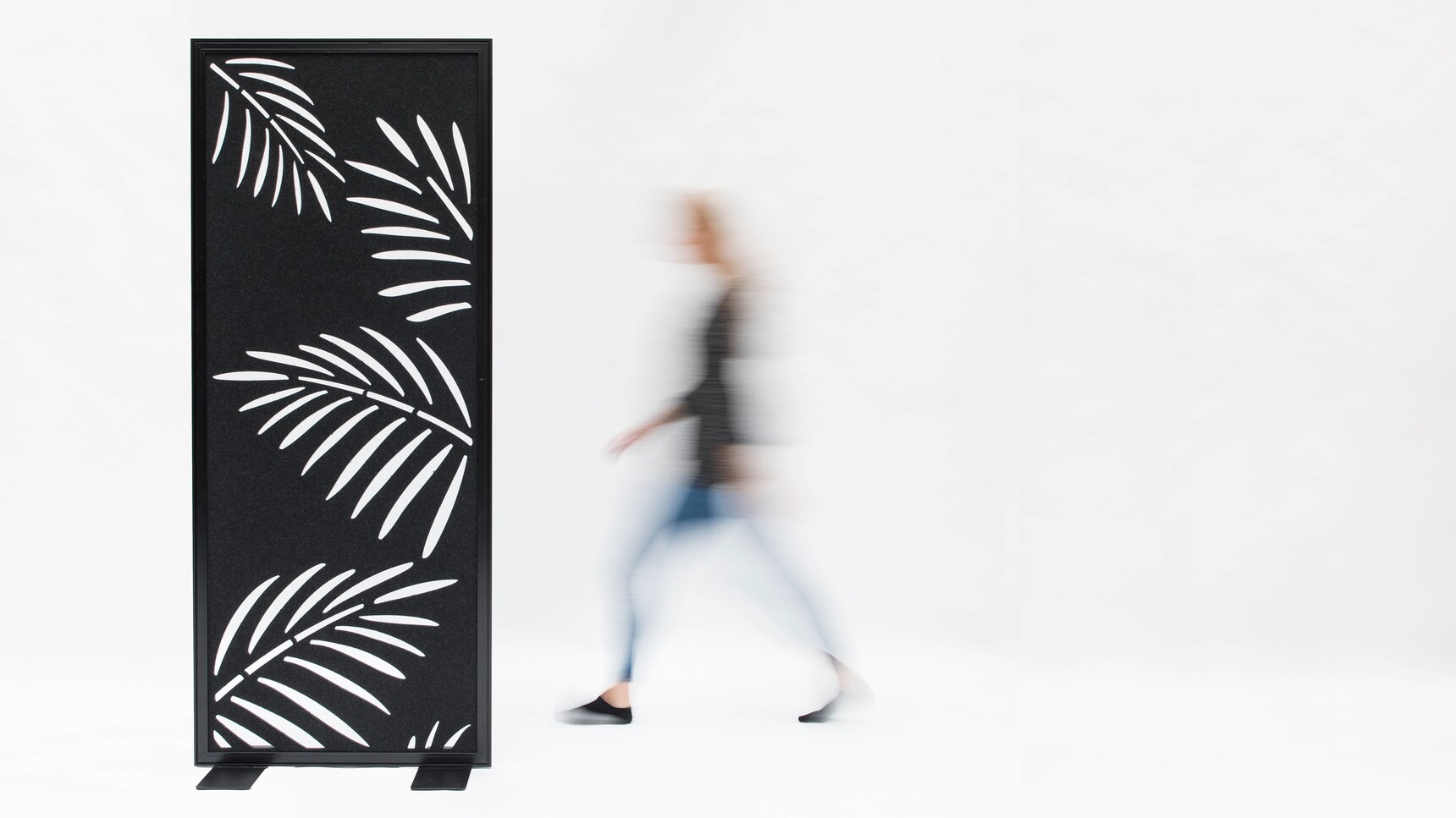 Buzzi Space BuzziFalls Standing Office Divider With Black Upholstery Family Image