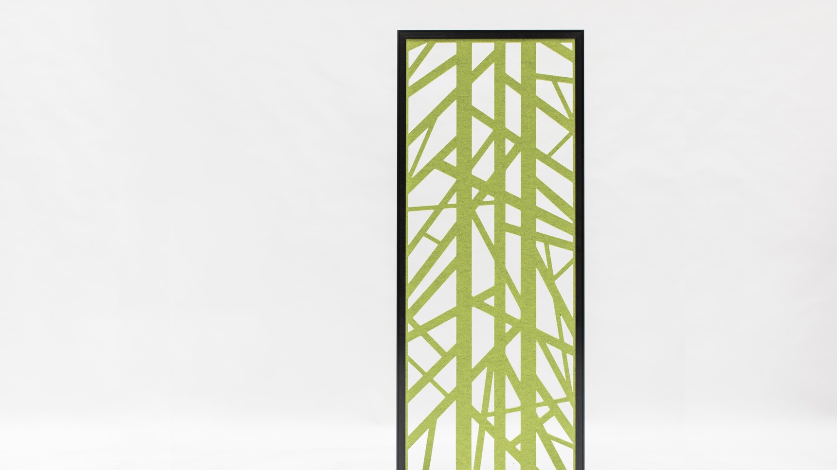Buzzi Space BuzziFalls Standing Office Divider With Green Upholstery Detail Image