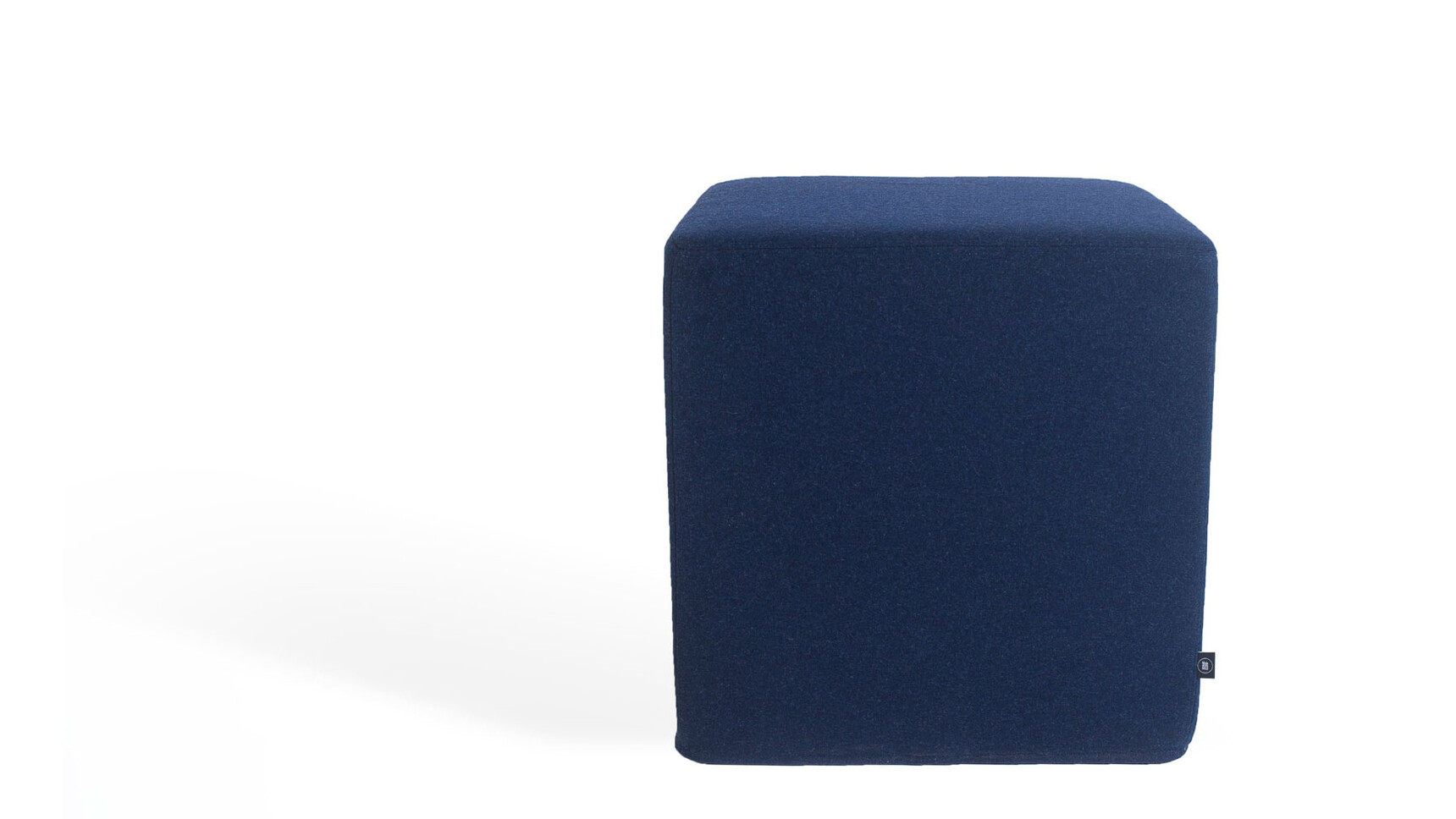 Buzzi Space BuzziCube Flat Pouffe In Blue Upholstery Detail Image On White Background