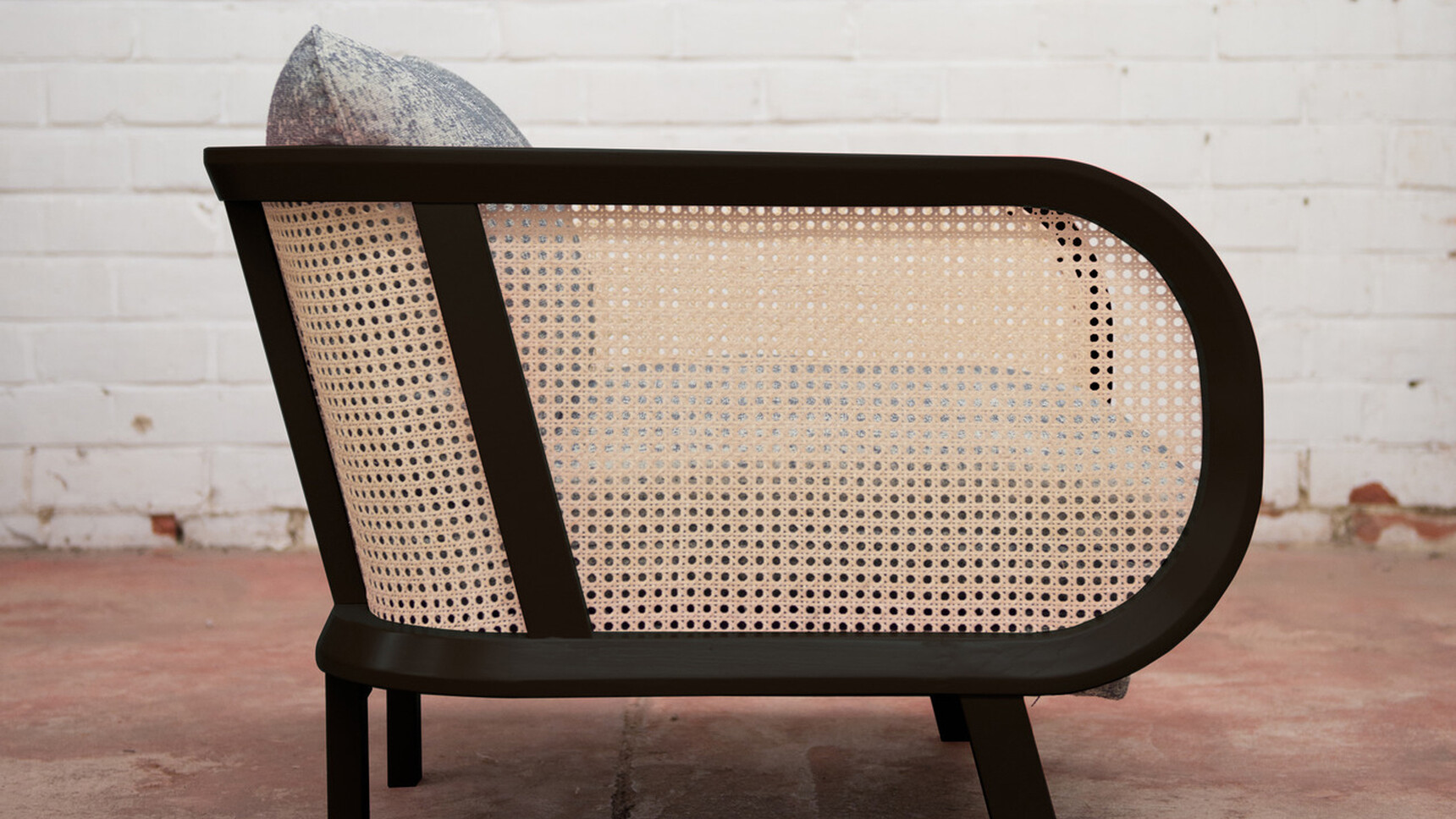 Buzzi Space BuzziCane Lounge Chair With Black Frame Detail Image Of Arm