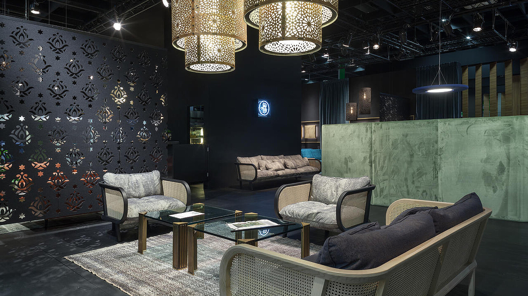 Buzzi Space BuzziCane Lounge Chairs In Showroom Setting