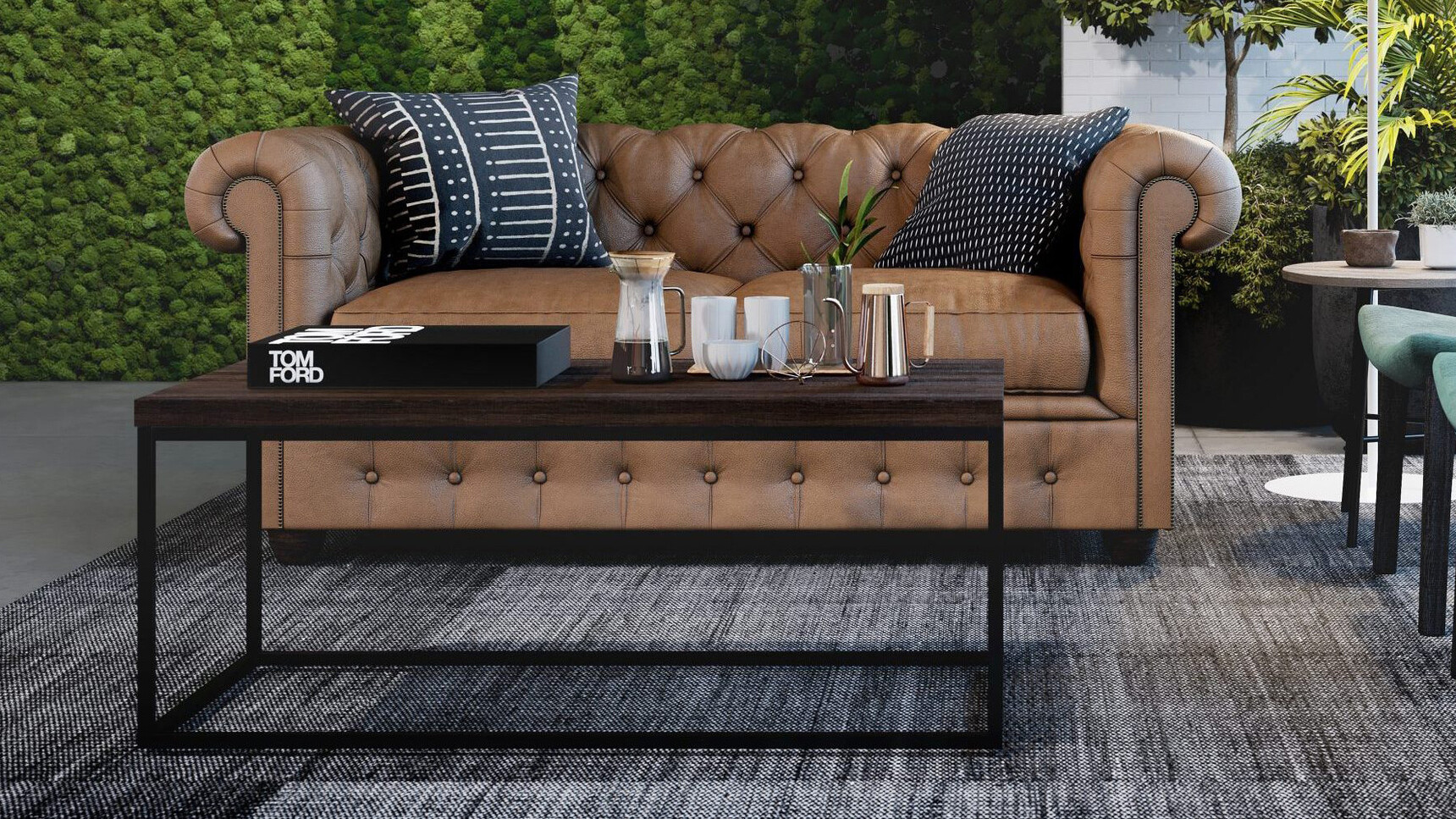 Connection Bloomsbury Two Seater Sofa With Leather Upholstery Family Image With Coffee Table