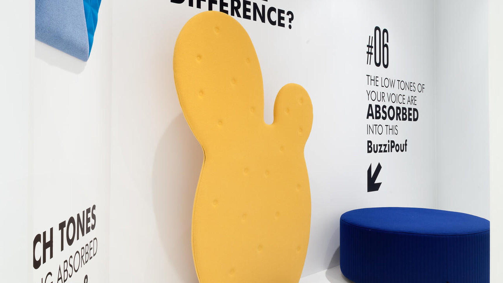 BuzziCactus Taco Acoustic Element In Yellow In Showroom Setting