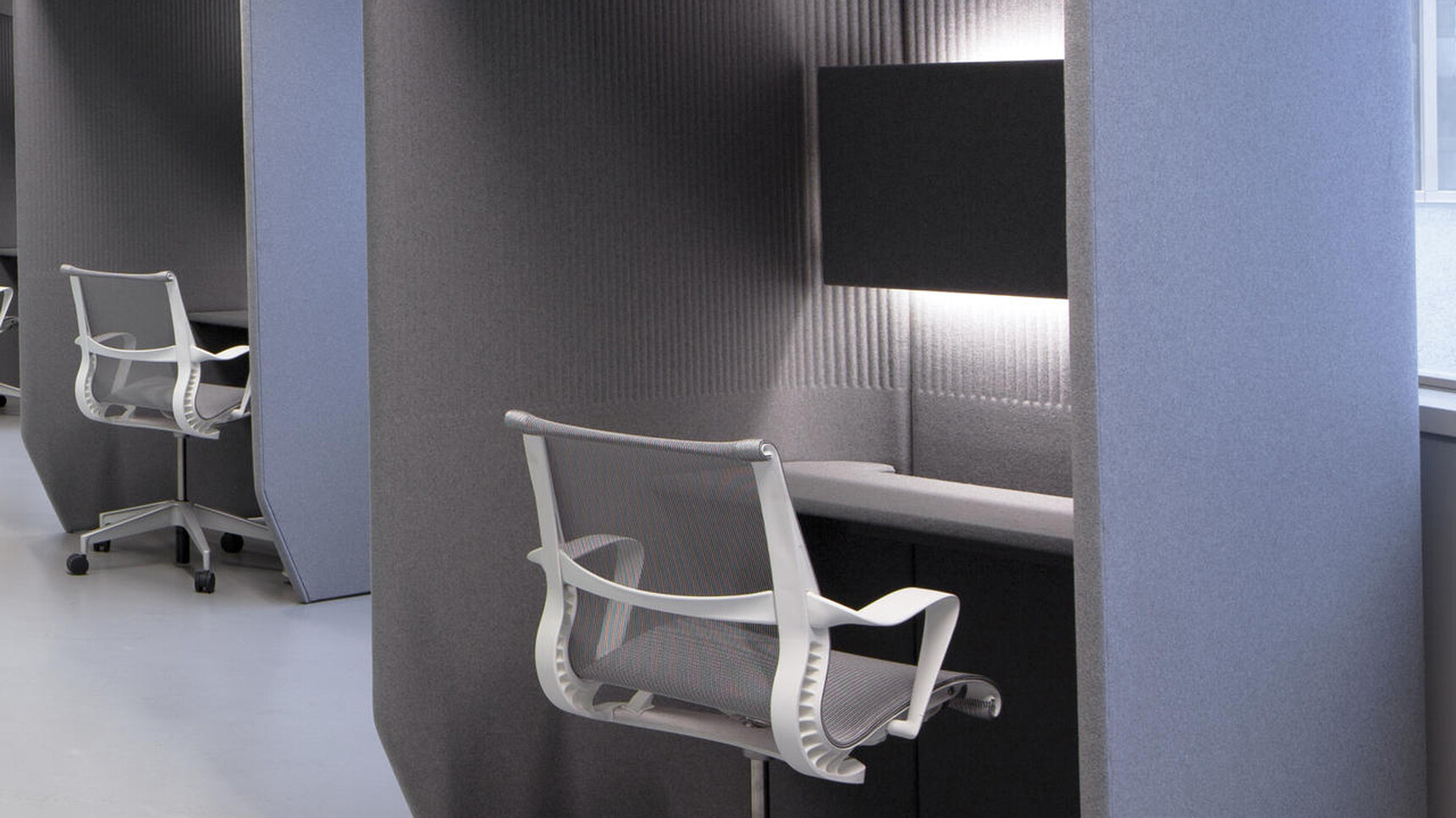 Buzzi Space BuzziBooths In Blue Fabric Detail Image