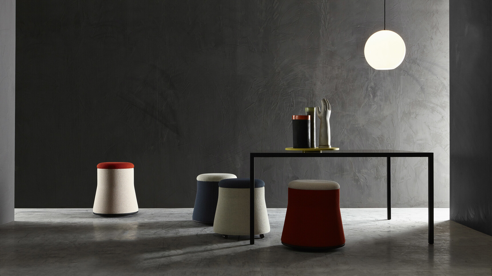 Sitland Joy Pouffes Family Image In Office Setting