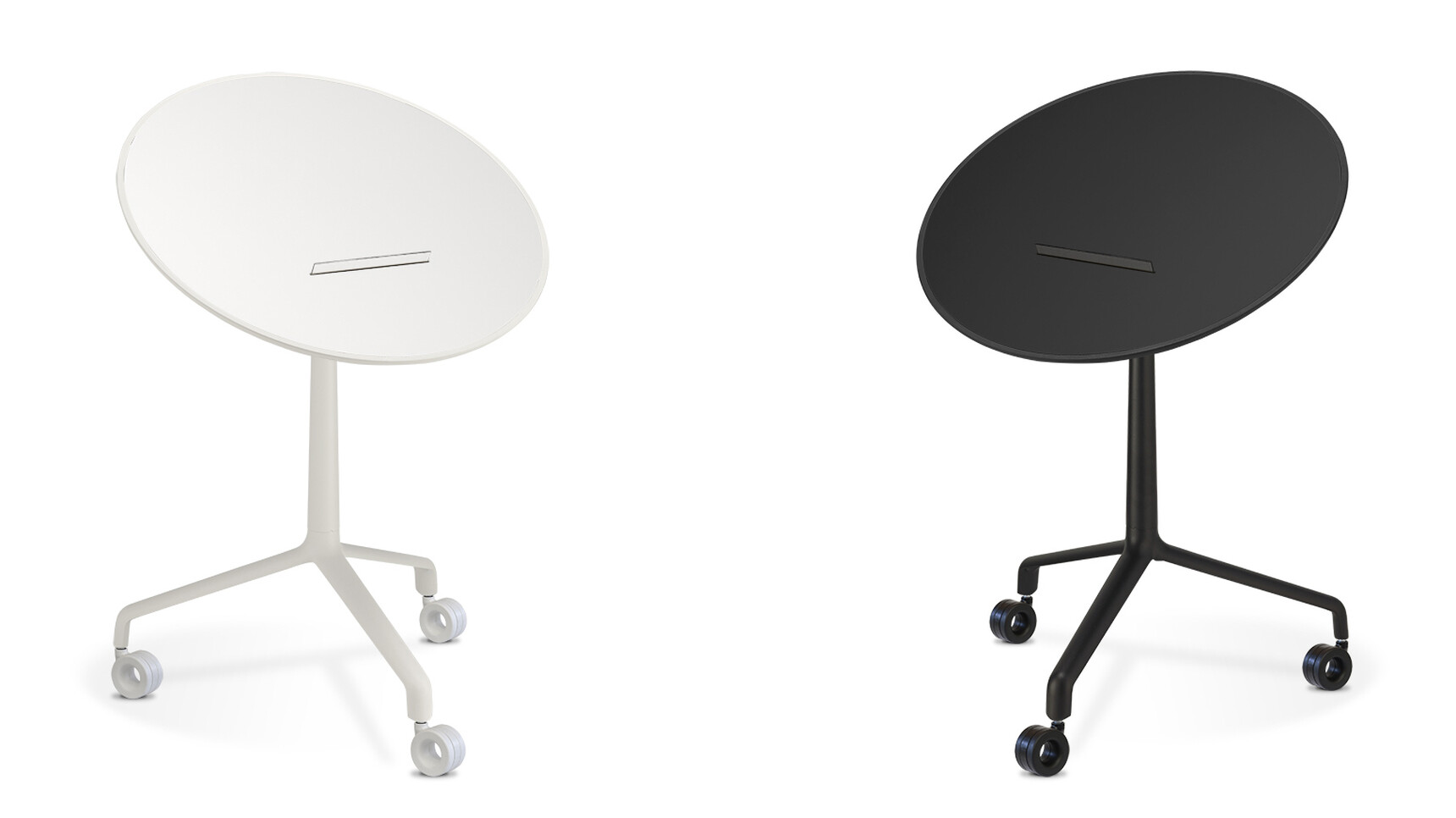 Sitland UseMe Flip Top Table On Castors In Black And White On White Background