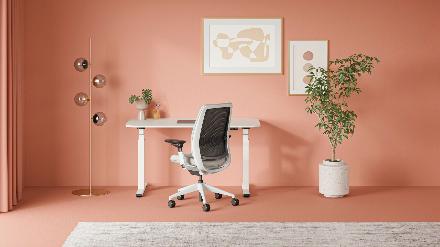 Steelcase Solo Sit-to-Stand Desk Snow Snow Family Image