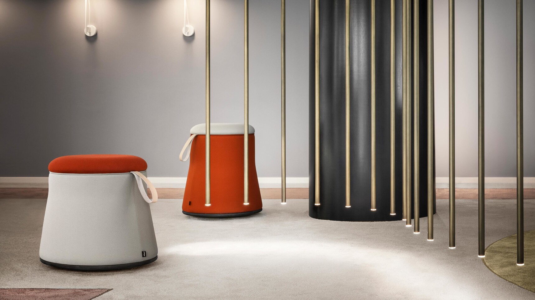 Sitland Joy Pouffe Family Image In Office Setting