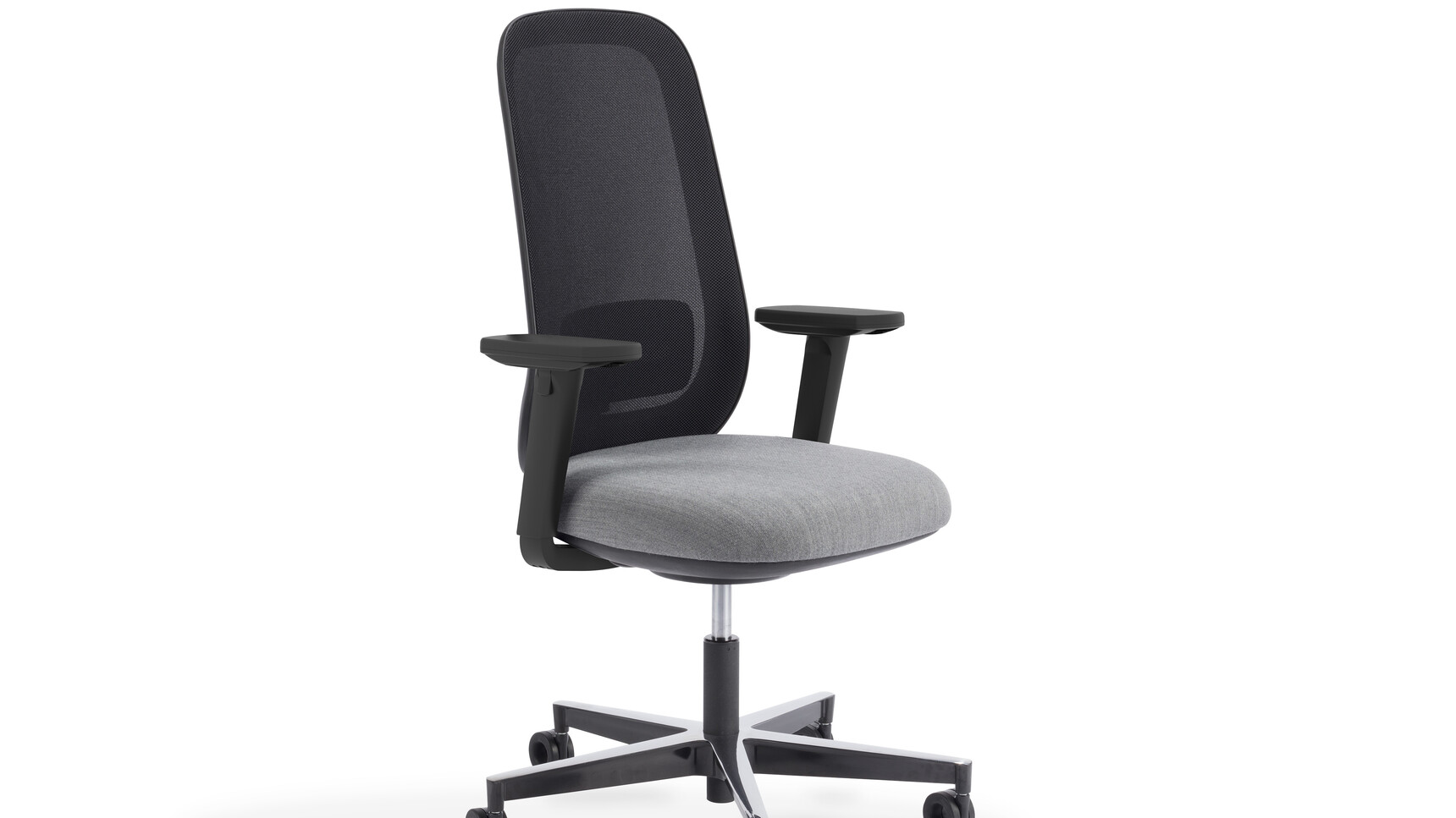 Sitland Skate Mesh Task Chair With 3D Arms Black Frame On Grey Background Family Image
