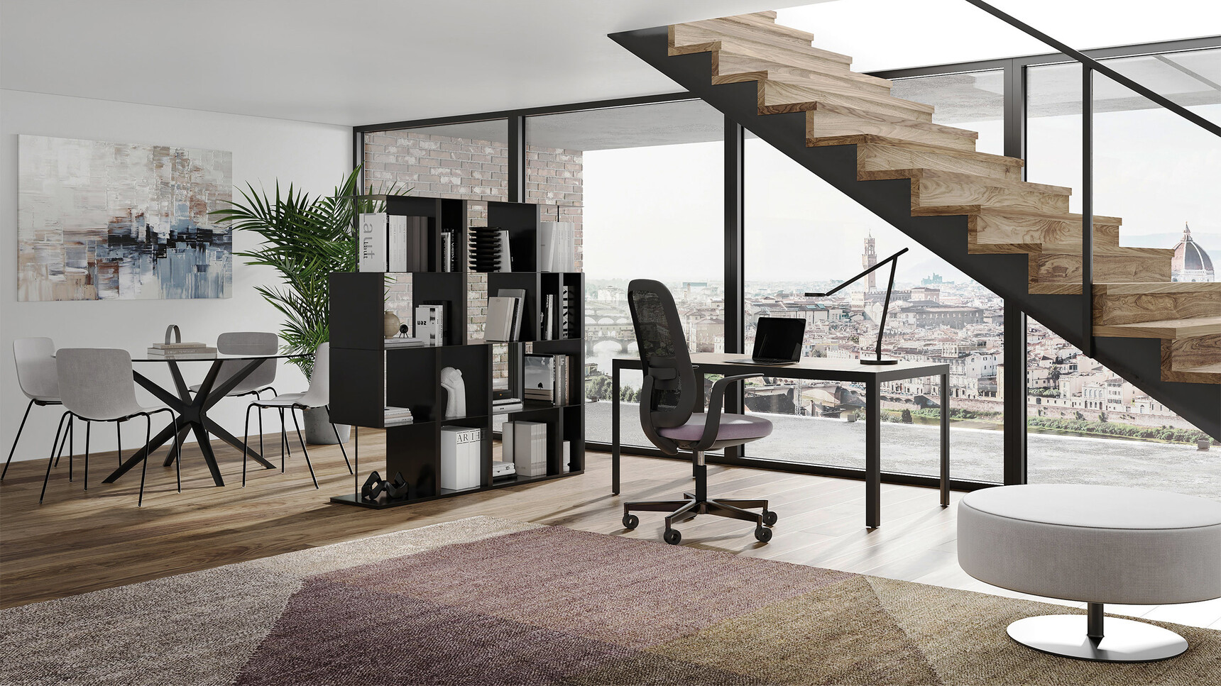 Sitland Skate Mesh Task Chair With Fixed Arms At Desk Environment Image