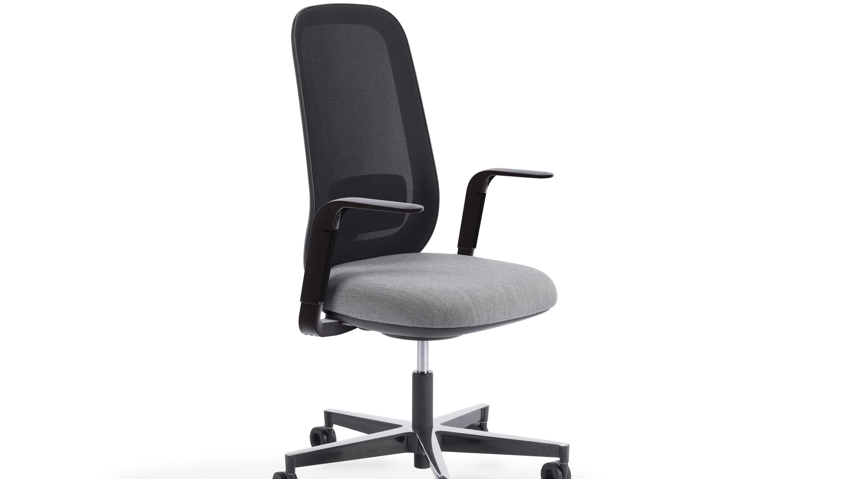 Sitland Skate Mesh Task Chair With Height Adjustable Arms Black Frame On Grey Background Family Image