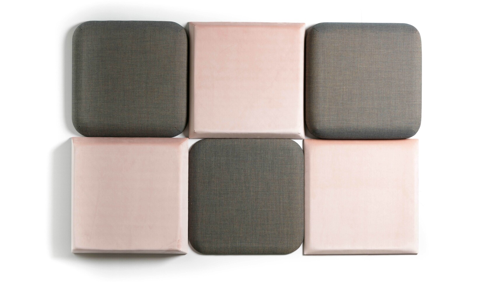 Buzzi Space BuzziTab Soft Acoustic Square Wall Panels In Black Upholstery With BuzziKey Soft Family Image