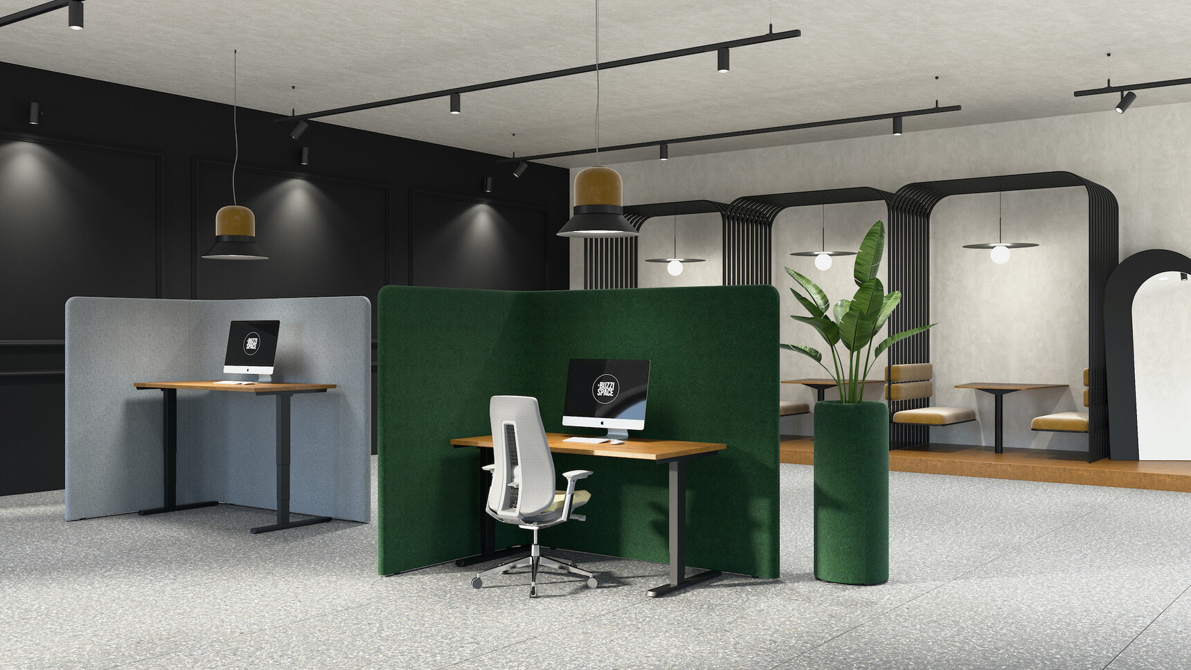BuzziSpace BuzziShield Hooks Flat In Office Environment