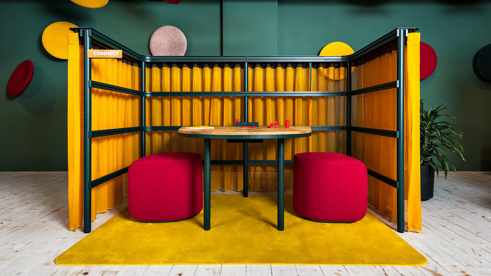 Buzzi Space BuzziBracks Modular Acoustic System Yellow Upholstery Family Image