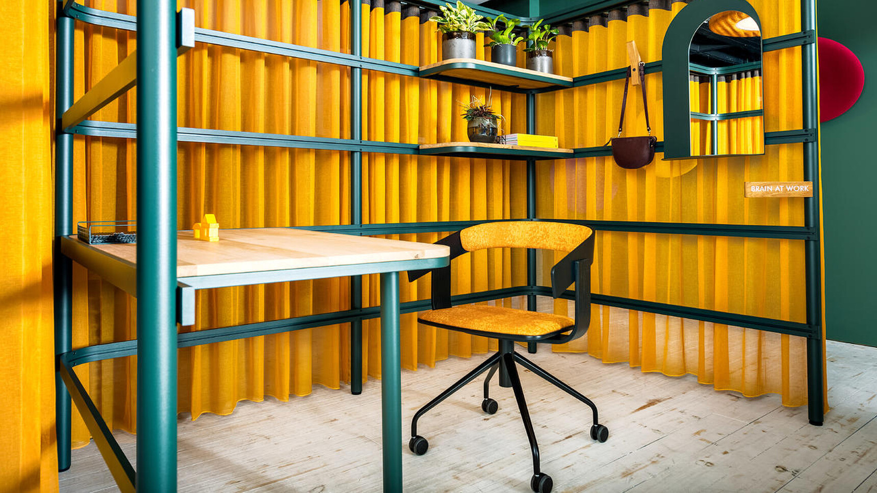 Buzzi Space BuzziBracks Modular Acoustic System Yellow Curtain Family Image