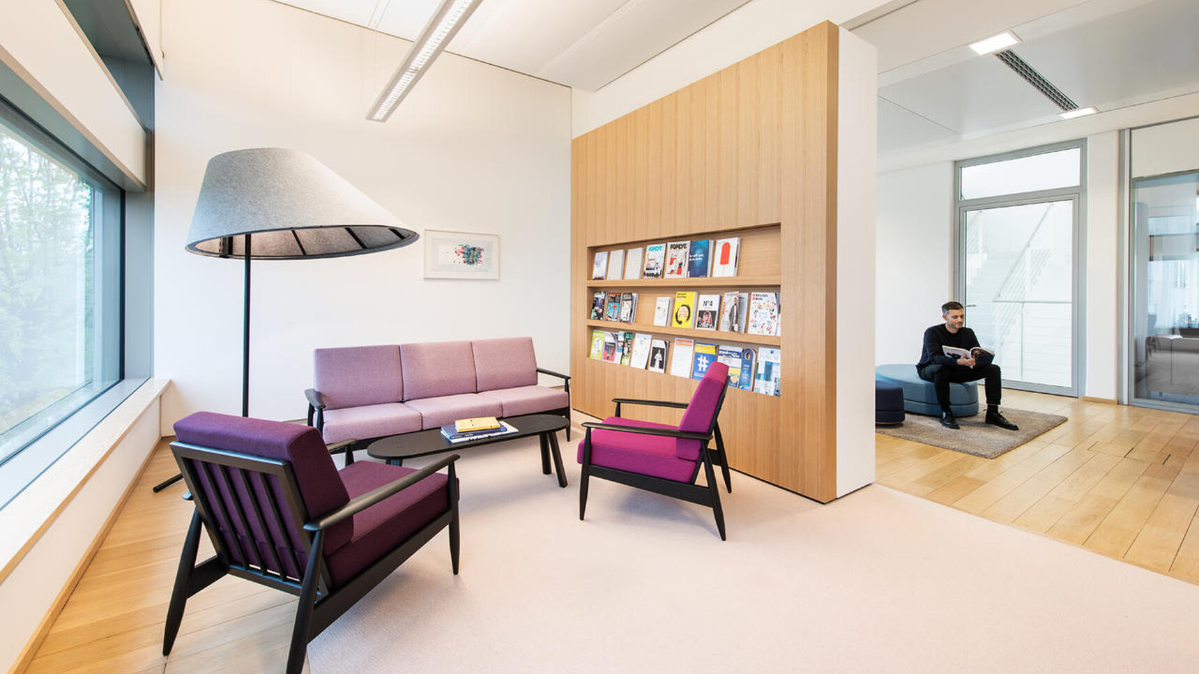 Buzzi Space BuzziNordic ST101 Armchair Purple Upholstery In Office Environment