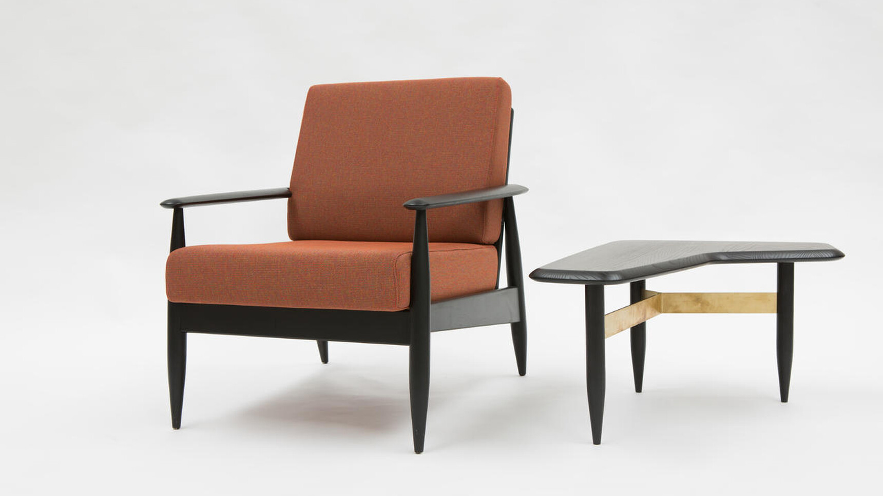 Buzzi Space BuzziNordic ST111 Armchair With Orange Upholstery ST401 Side Table Family Image