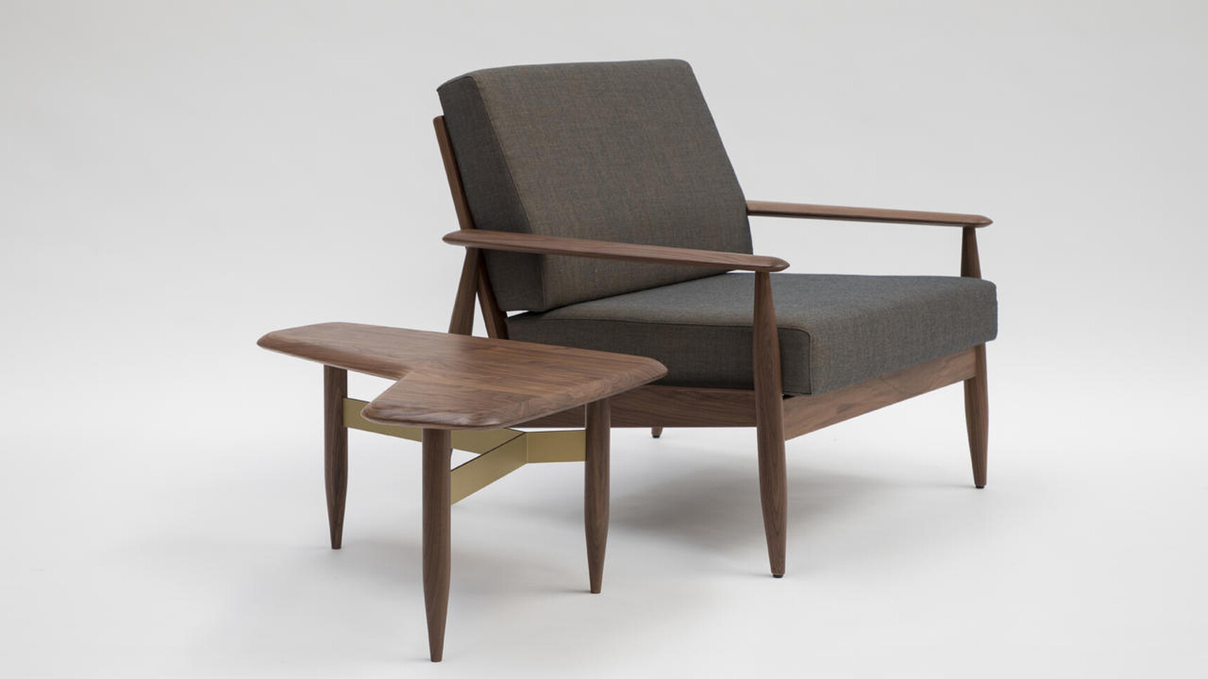 Buzzi Space BuzziNordic ST111 Armchair With ST401 Side Table Grey Background Family Image