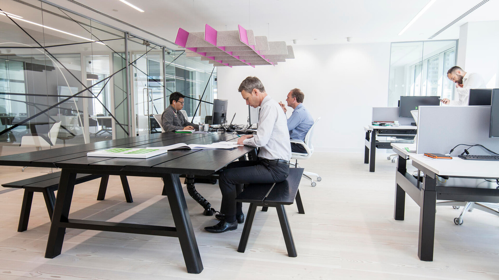 Buzzi Space BuzziGrid Acoustic Ceiling Element In Office Environment