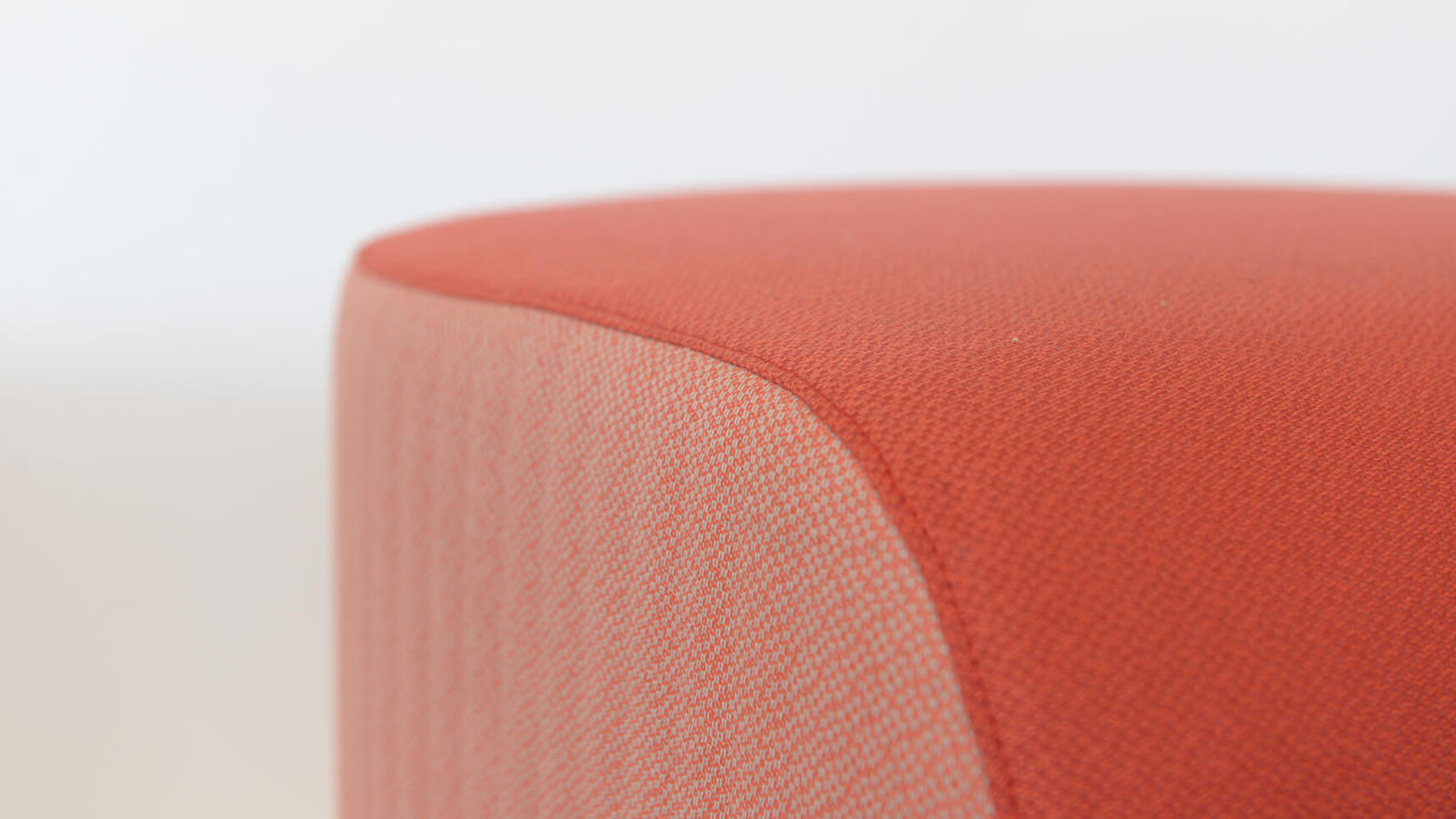 Buzzi Space BuzziDee Solo Pouffe 3D Rib Side Orange Upholstery Detail Image Showing Top